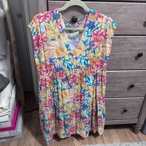 Time and Tru Multicolor Floral Top